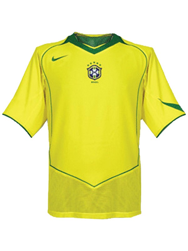 Brésil domicile rétro maillot de football uniforme premier maillot de football pour hommes 2004-2006